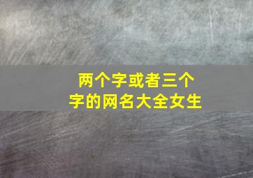 两个字或者三个字的网名大全女生