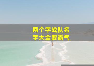 两个字战队名字大全要霸气