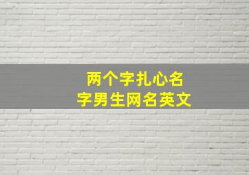 两个字扎心名字男生网名英文