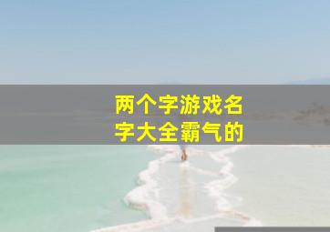 两个字游戏名字大全霸气的