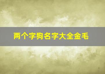 两个字狗名字大全金毛