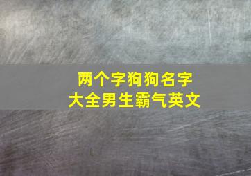 两个字狗狗名字大全男生霸气英文