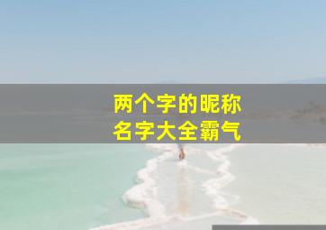 两个字的昵称名字大全霸气