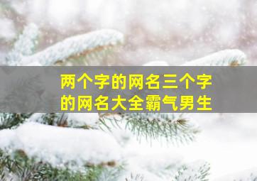 两个字的网名三个字的网名大全霸气男生