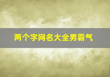 两个字网名大全男霸气