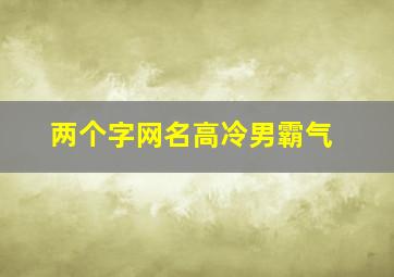 两个字网名高冷男霸气