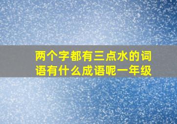 两个字都有三点水的词语有什么成语呢一年级