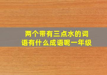 两个带有三点水的词语有什么成语呢一年级