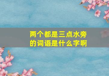 两个都是三点水旁的词语是什么字啊