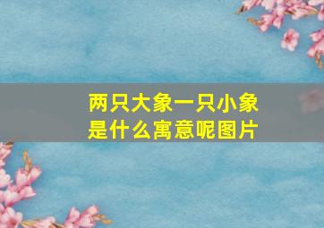 两只大象一只小象是什么寓意呢图片