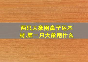 两只大象用鼻子运木材,第一只大象用什么