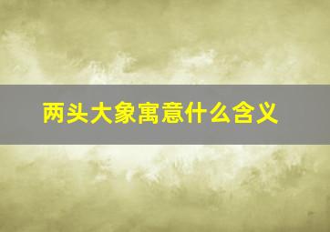 两头大象寓意什么含义