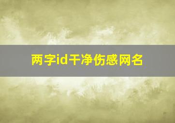 两字id干净伤感网名