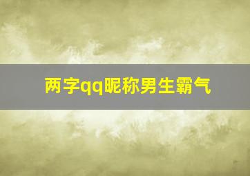 两字qq昵称男生霸气