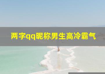 两字qq昵称男生高冷霸气