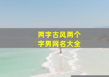 两字古风两个字男网名大全