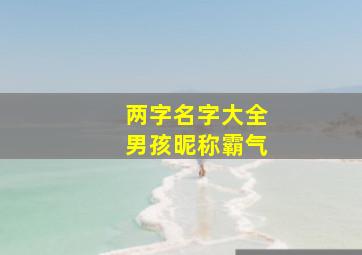 两字名字大全男孩昵称霸气