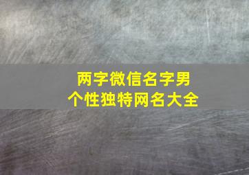 两字微信名字男个性独特网名大全