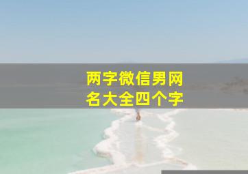 两字微信男网名大全四个字