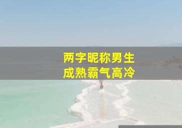 两字昵称男生成熟霸气高冷