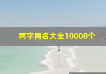 两字网名大全10000个