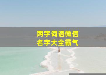 两字词语微信名字大全霸气