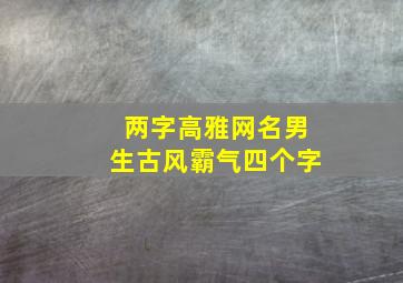 两字高雅网名男生古风霸气四个字