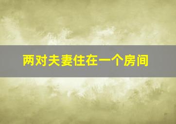 两对夫妻住在一个房间