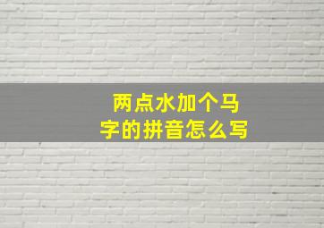 两点水加个马字的拼音怎么写