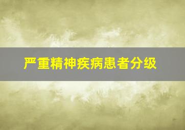 严重精神疾病患者分级