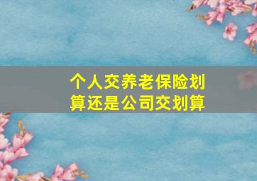 个人交养老保险划算还是公司交划算