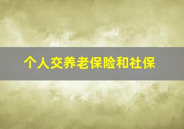 个人交养老保险和社保