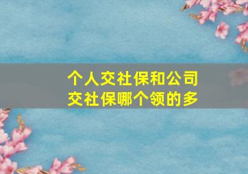 个人交社保和公司交社保哪个领的多