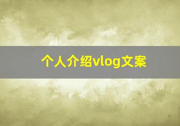 个人介绍vlog文案