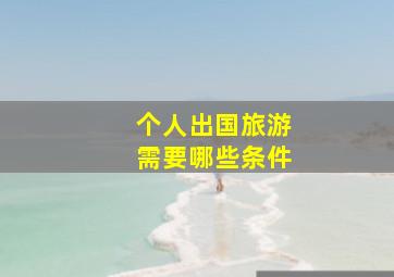 个人出国旅游需要哪些条件