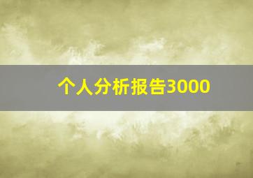 个人分析报告3000