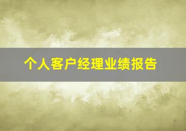 个人客户经理业绩报告