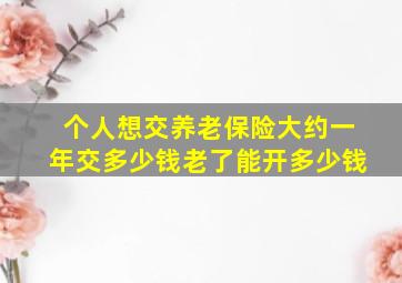 个人想交养老保险大约一年交多少钱老了能开多少钱