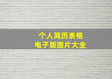 个人简历表格电子版图片大全