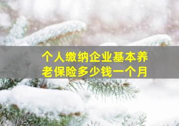 个人缴纳企业基本养老保险多少钱一个月