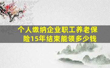 个人缴纳企业职工养老保险15年结束能领多少钱