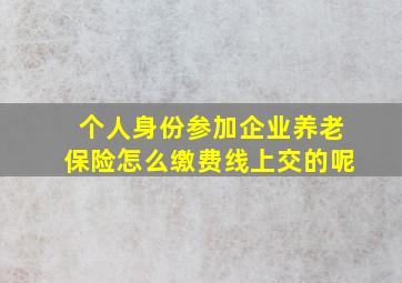 个人身份参加企业养老保险怎么缴费线上交的呢