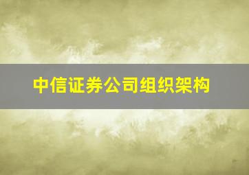 中信证券公司组织架构