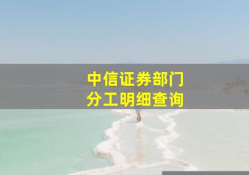 中信证券部门分工明细查询