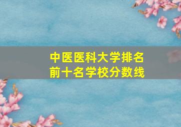 中医医科大学排名前十名学校分数线