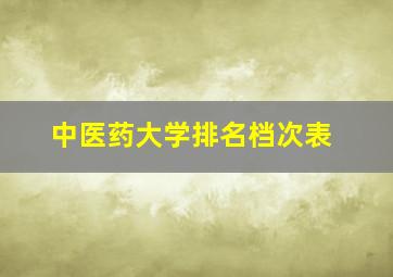 中医药大学排名档次表