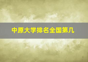 中原大学排名全国第几