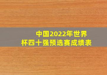 中国2022年世界杯四十强预选赛成绩表