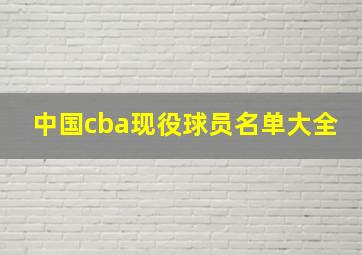 中国cba现役球员名单大全