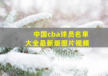 中国cba球员名单大全最新版图片视频